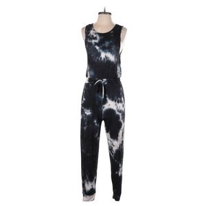 Antistar black white tie-dye jumpsuit. scoop neck elastic drawstring joggers